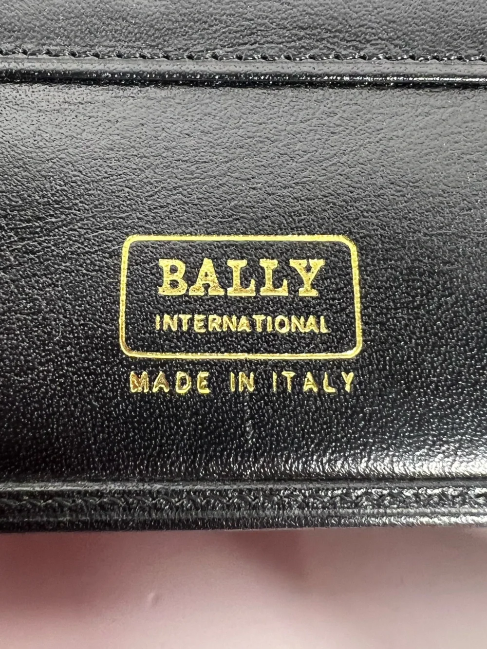 1253: Bally Black Leather Long Wallet Checkbook Organizer